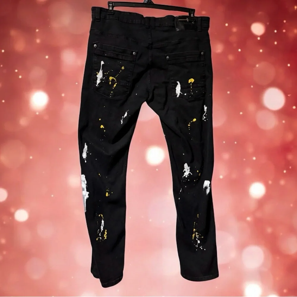 Copper Rivet ~ Jeans ~ Men’s ~ Slim Fit ~ Black ~ Graphic Denim Pants ~ 38 X 32 - Picture 14 of 16